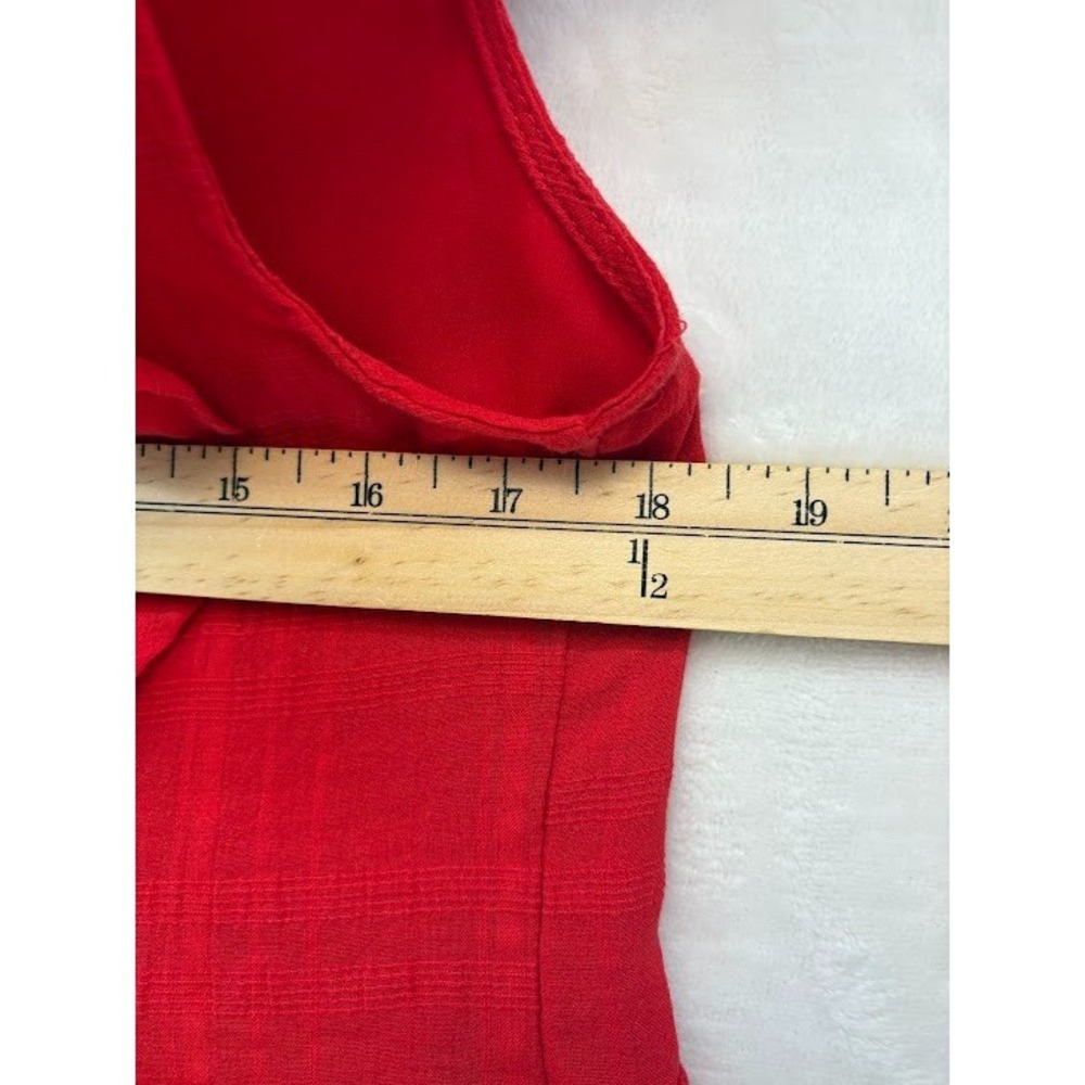 Knox Rose Size Medium Coral‎ Pink Boho Sundress Ruffled Sleeves Embroidery - Picture 6 of 7